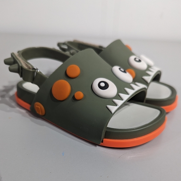 Mini Melissa Monster Sandals - Green and Orange - size 9 usa - Picture 3 of 10